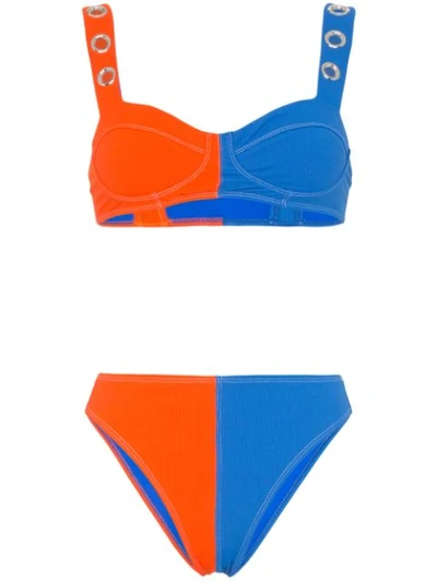 Shop Ack Ana Due Two-tone Bikini In Blue