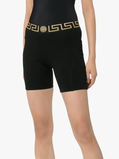 Shop Versace Medusa Cycling Shorts In Black