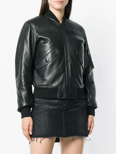 Shop Saint Laurent Bomber Jacket In Black