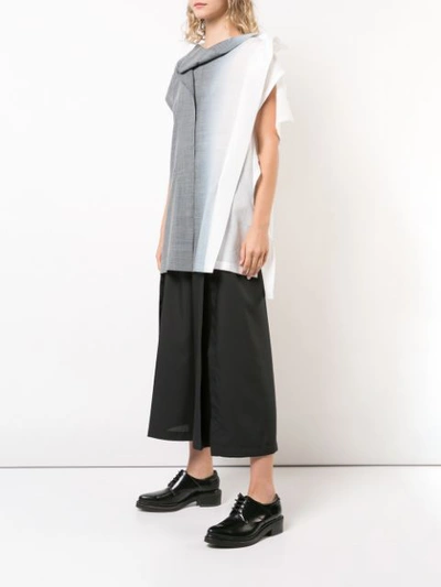 132 5. ISSEY MIYAKE GRADIENT SHORT SLEEVE WRAP SHIRT - 灰色