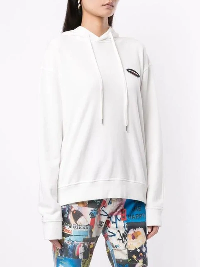 Ground Zero Cut Out Back Hoodie In White