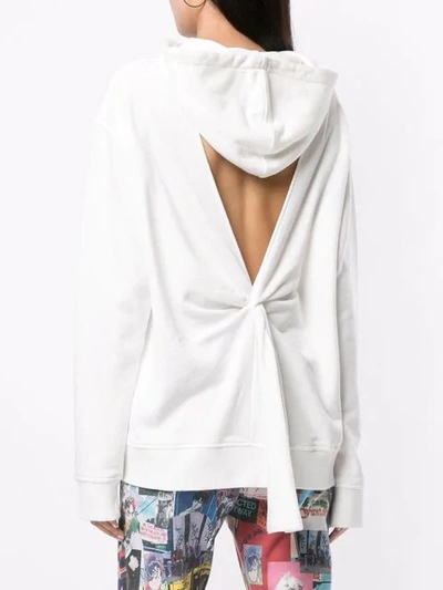 Ground Zero Cut Out Back Hoodie In White