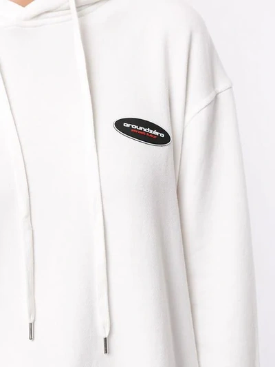Ground Zero Cut Out Back Hoodie In White