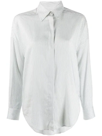 ALBERTO BIANI 修身细条纹衬衫 - 白色
