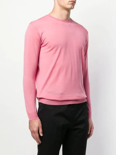Shop Prada Long Sleeved Jumper - Pink