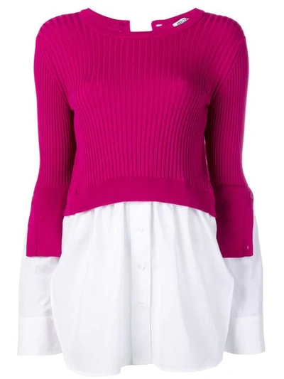 Shop Kenzo Layered Knitted Top In Pink