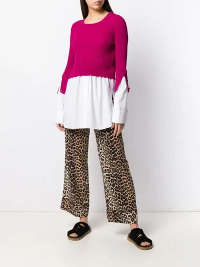 Shop Kenzo Layered Knitted Top In Pink