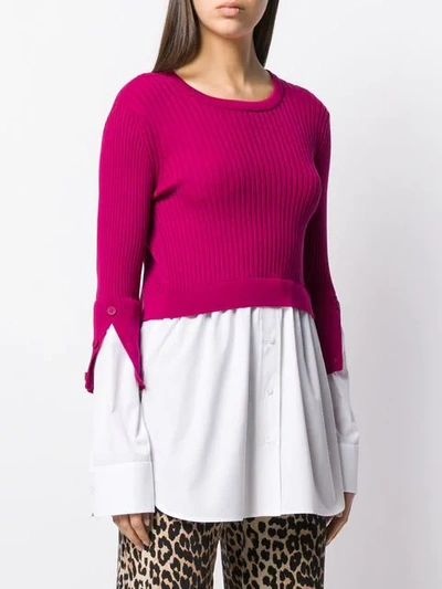 Shop Kenzo Layered Knitted Top In Pink