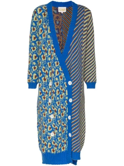 Shop Cap Grace Long Knitted Cardigan In Blue