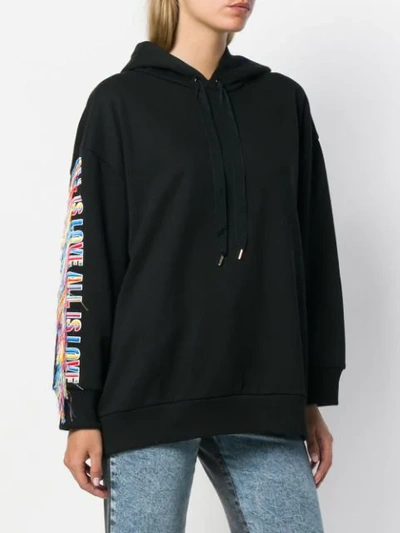 Shop Stella Mccartney Rainbow Embellished Hoodies In Black