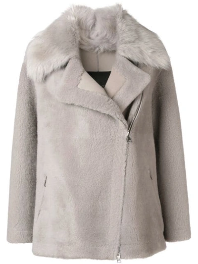 Shop Blancha Oversized Coat In Grey
