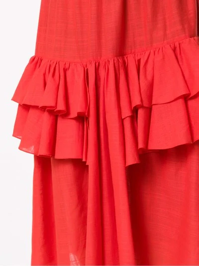 Shop Clube Bossa Ruffled Florenz Dress In Red