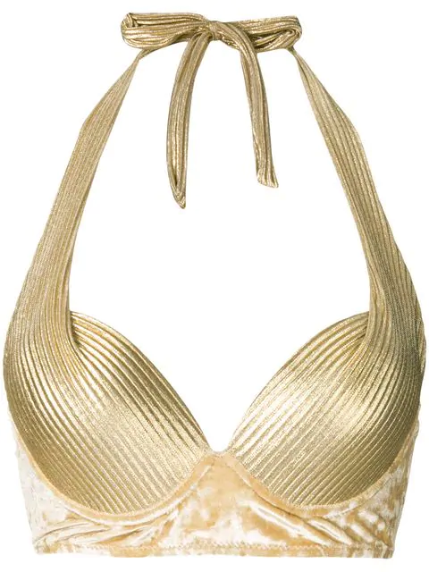 metallic gold bra