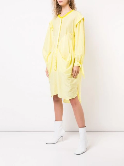 Shop Tsumori Chisato Deconstructed Shirt Dress In Yellow