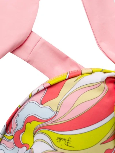Shop Emilio Pucci Rivera Print Halterneck Bikini In 065 Rosa/lime