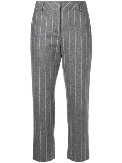 Shop Eleventy Pinstripe Tailored Trousers - Grey