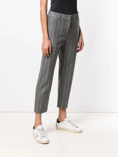 Shop Eleventy Pinstripe Tailored Trousers - Grey