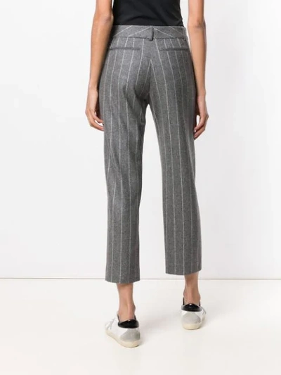 Shop Eleventy Pinstripe Tailored Trousers - Grey
