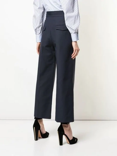 Shop Dice Kayek High-waisted Trousers In Blue