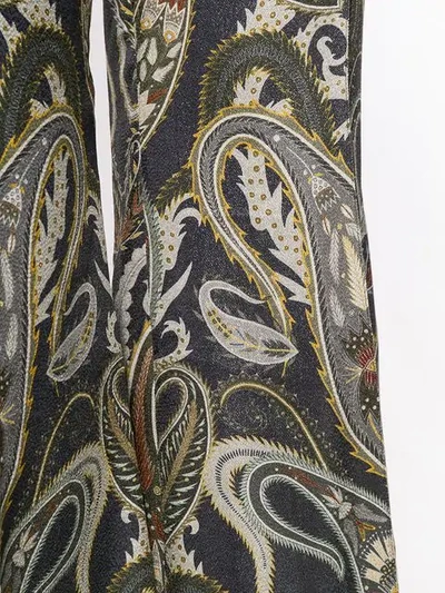Shop Chloé Paisley Print Flared Trousers In Blue ,green