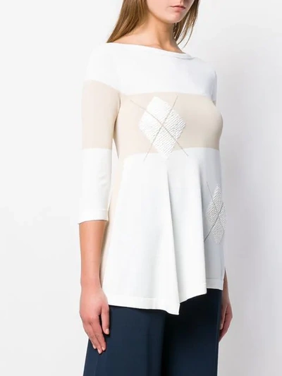 Shop D-exterior Colour Block Sweater In Neutrals