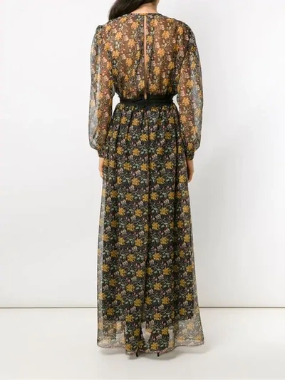 Shop À La Garçonne Long Floral Print Dress In Multicolour