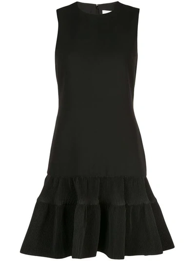 Shop Victoria Victoria Beckham Fitted Peplum Dress In Black