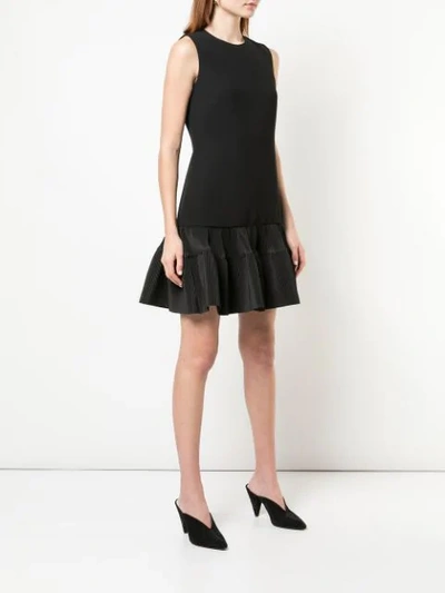 Shop Victoria Victoria Beckham Fitted Peplum Dress In Black