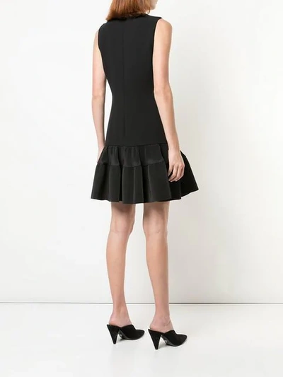 Shop Victoria Victoria Beckham Fitted Peplum Dress In Black