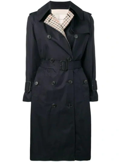 Shop Mackintosh Ink Colour Block Cotton Trench Coat Lm-062bs/cb In Blue