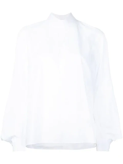 Shop Delpozo Flared Blouse In White