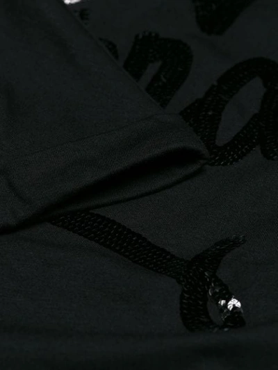 Shop Fendi Sequined Logo T-shirt - Black