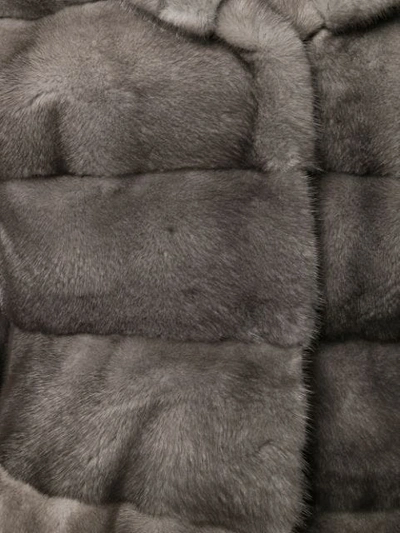 Shop Liska Valencia Fur Coat In Grey