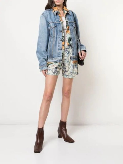 Shop R13 Studded Denim Jacket In Blue