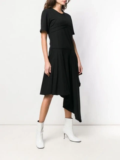 Shop Jw Anderson Asymmetric Hem Flared Dress In Black