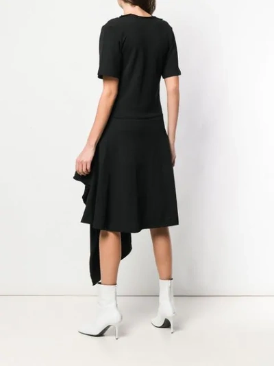 Shop Jw Anderson Asymmetric Hem Flared Dress In Black