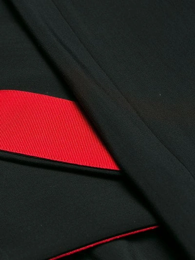 Dolce & Gabbana Tuxedo Stripe Fox Trim Trousers In Black