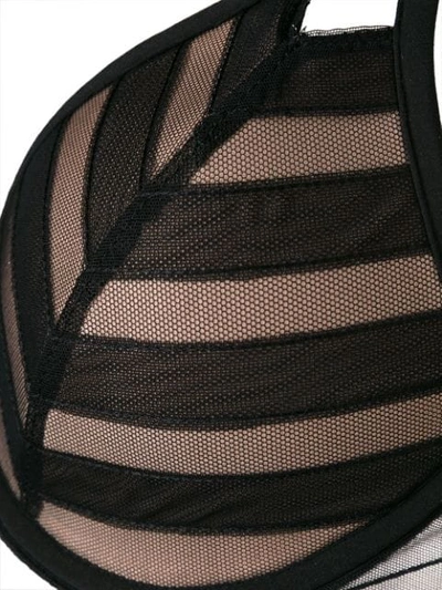 Shop Chantal Thomass Stripe Sheer Bra In Black
