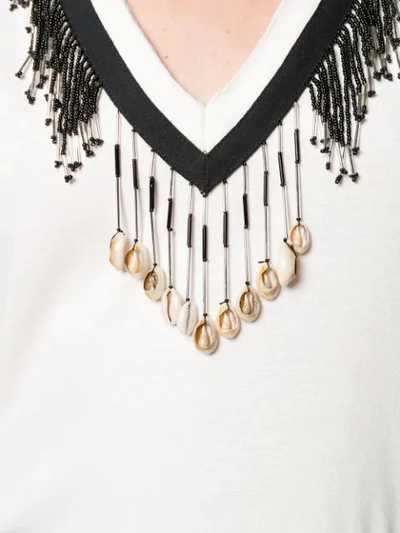 Giacobino Bead Embellished T-shirt In White