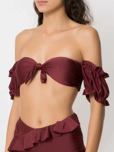 Shop Patbo Bow-embellished Bikini Top In Red