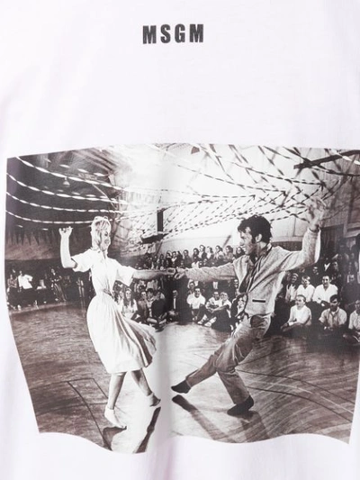 Shop Msgm Photo Print T-shirt Dress - White