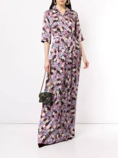 ERDEM KARISSA FLORAL GOWN - 紫色