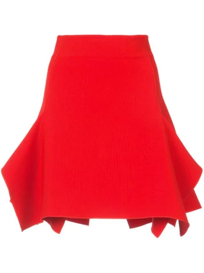 Shop Dion Lee Box Ruffle Draped Mini Skirt In Red