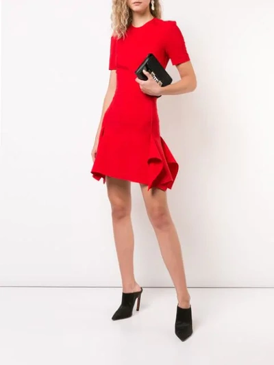 Shop Dion Lee Box Ruffle Draped Mini Skirt In Red