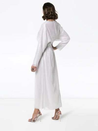 Shop Deitas Hermine Sequin-embellished Midi Dress In White