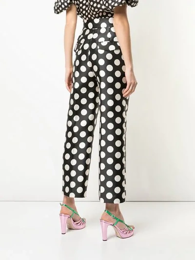 Shop Dice Kayek High-waisted Polka Dot Trousers In Black