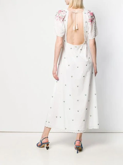 ANTIK BATIK EMBROIDERED FLORAL PANEL DRESS - 白色