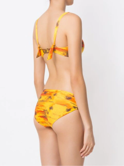 Shop Lygia & Nanny Printed Marcela Bikini In Yellow