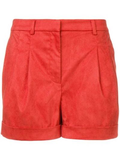 Shop Philosophy Di Lorenzo Serafini Tailored Turn Up Shorts In Red