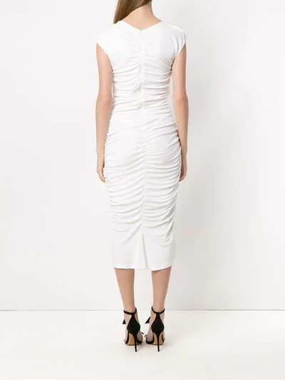 Shop Tufi Duek Midi Slim Fit Dress In White
